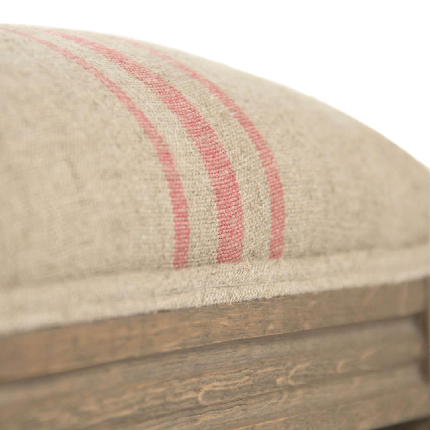 French Louis Red Striped Bench - Belle Escape