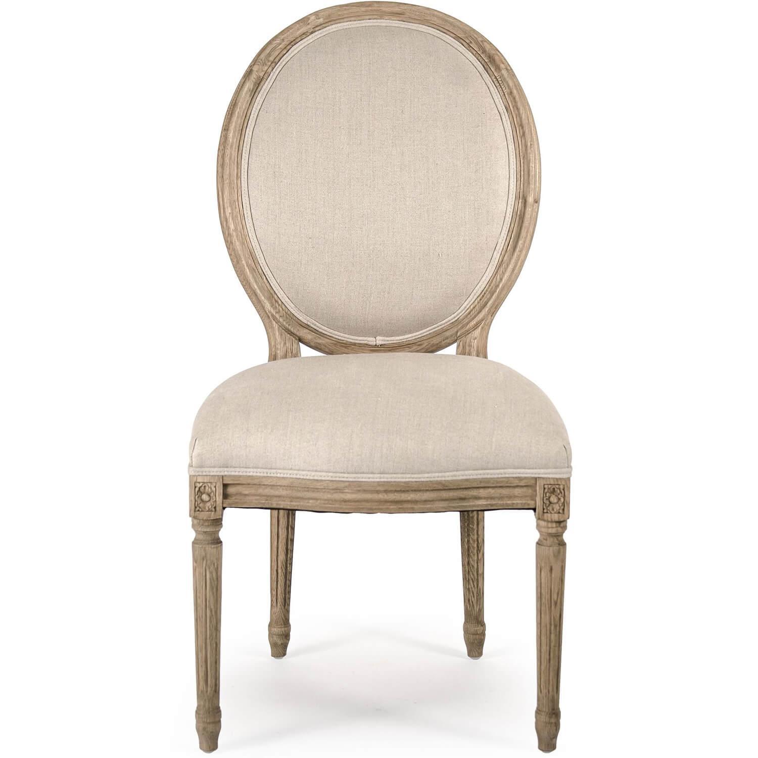 French Medallion Round Back Side Chairs - Pair - Belle Escape