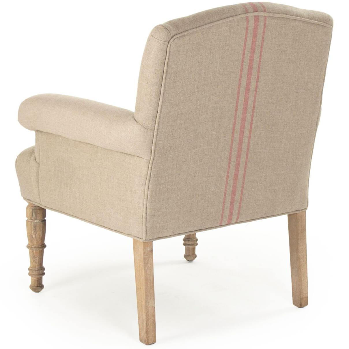 French Red Striped Club Chair - Belle Escape