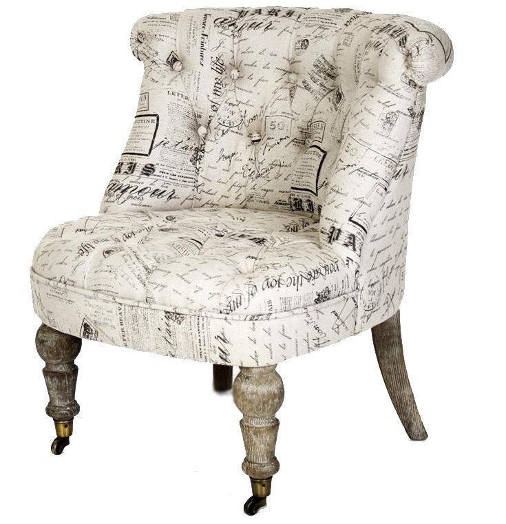 French Script Slipper Chair - Belle Escape