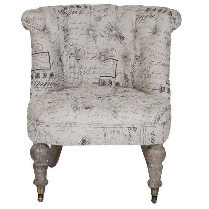 French Script Slipper Chair - Belle Escape