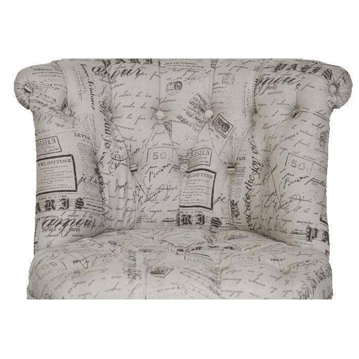 French Script Slipper Chair - Belle Escape