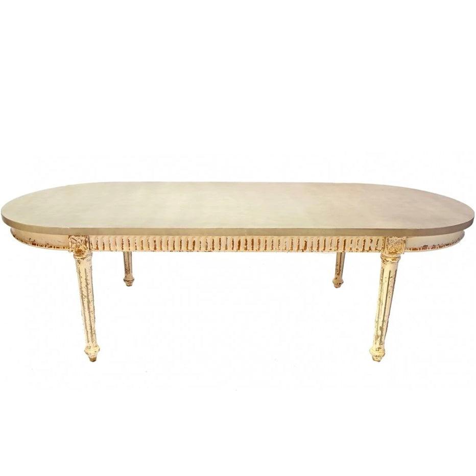 French Shabby Chic Oval Dining Table - Belle Escape