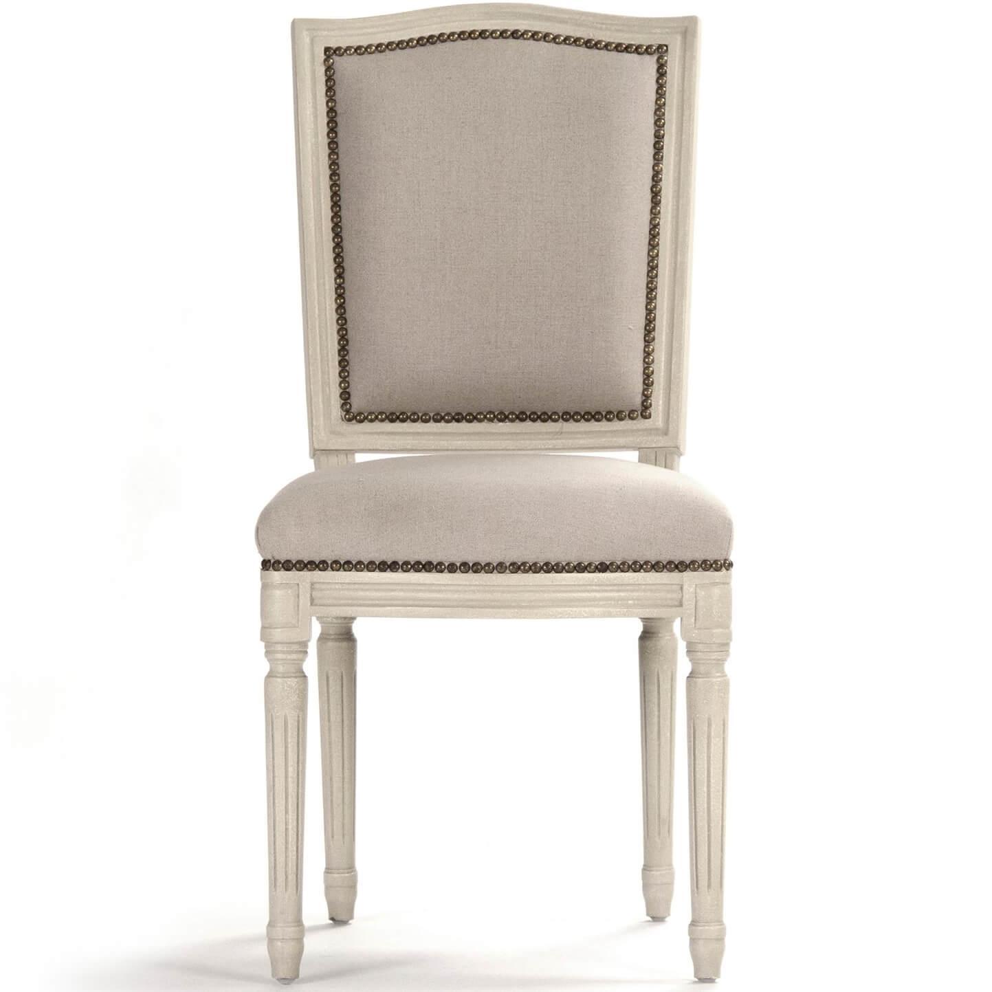 French Shabby Side Nail Studded Chairs - Belle Escape