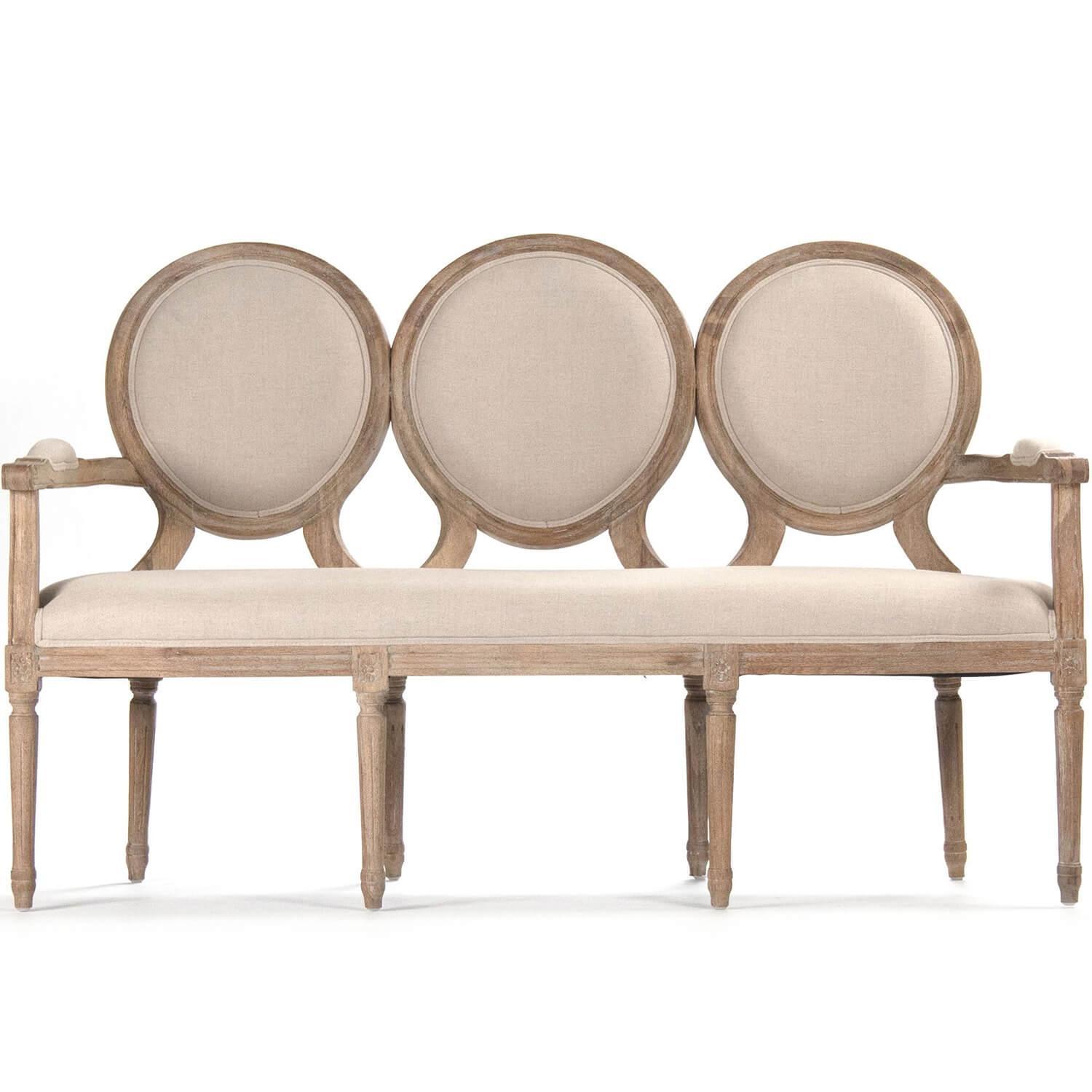 French Triple Back Medallion Settee - Belle Escape