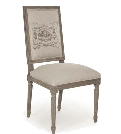 French Wine Label Louis Natural Side Chairs - Belle Escape
