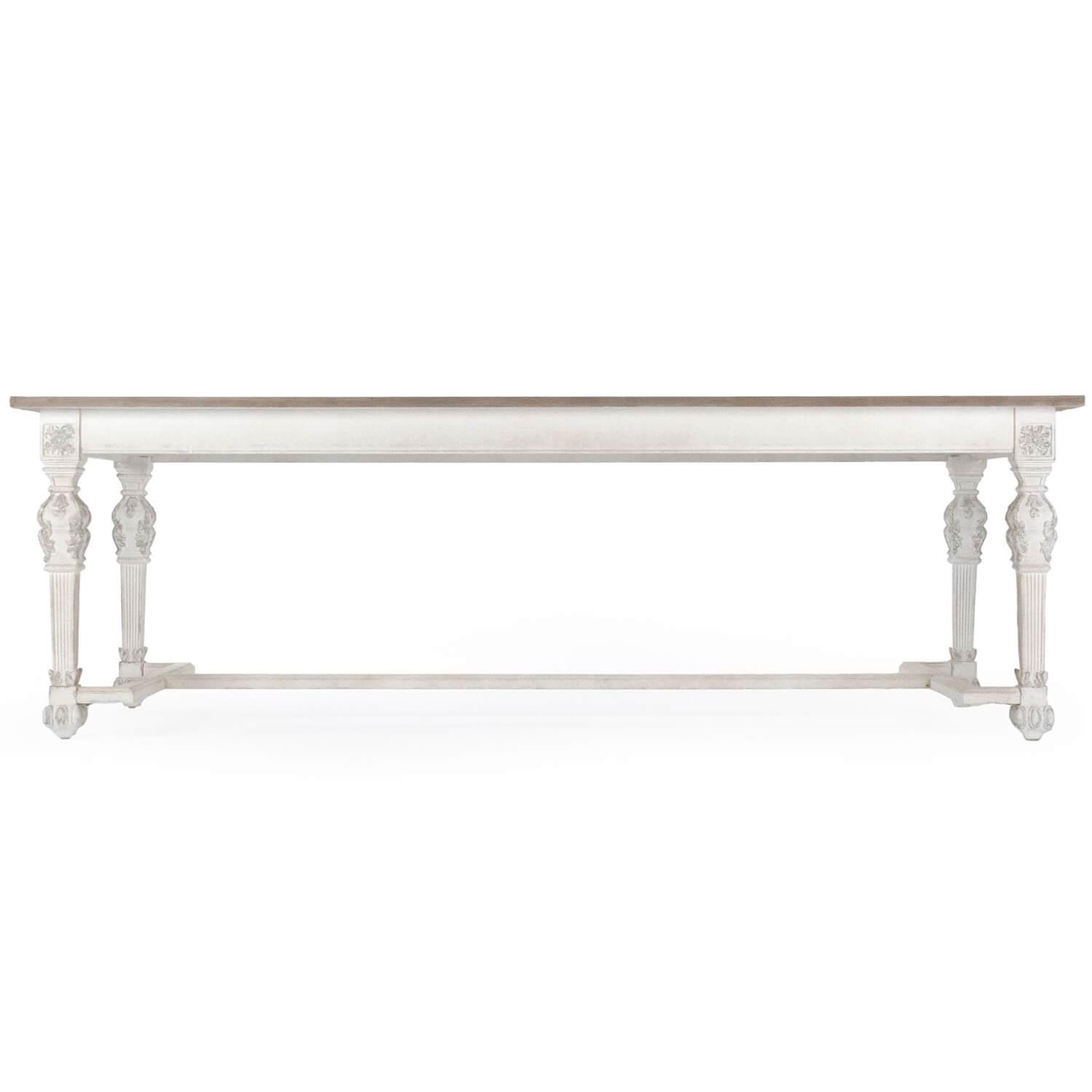French Wood Top White Dining Table - Belle Escape