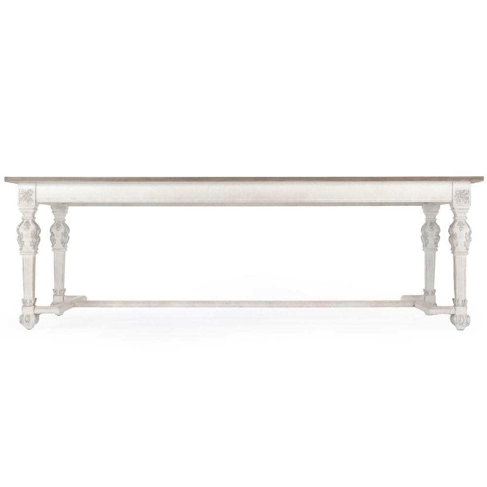 French Wood Top White Dining Table