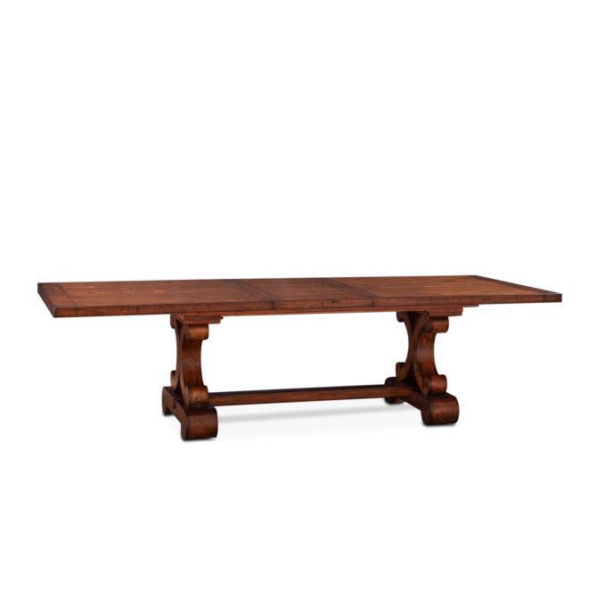 French Country Scroll Pedestal Dining Table