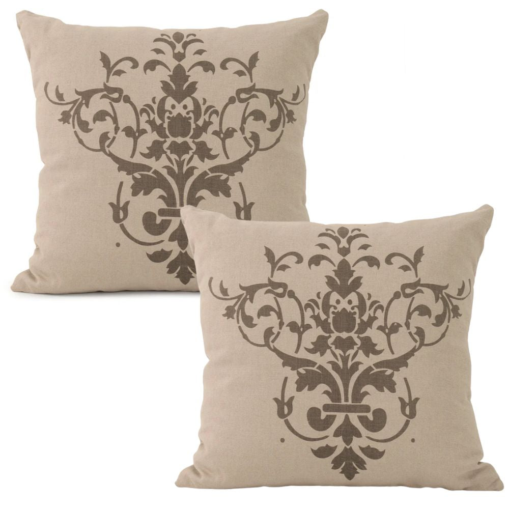 French Scroll Linen Pillow