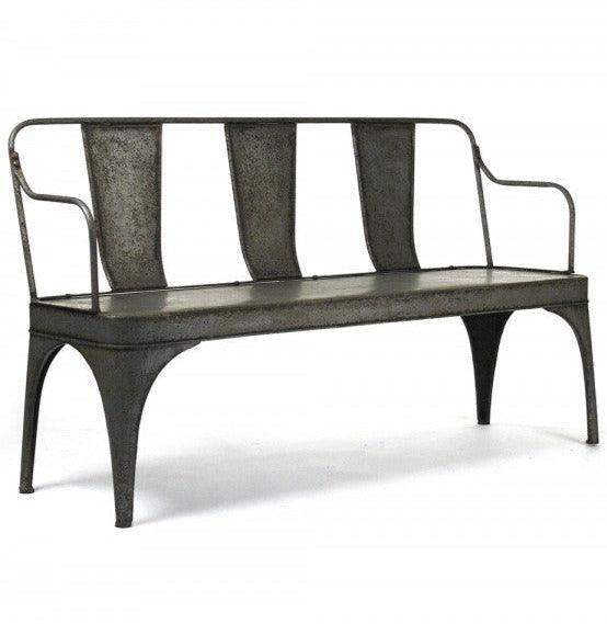 Galvanized Industrial Chic Iron Bench - Belle Escape