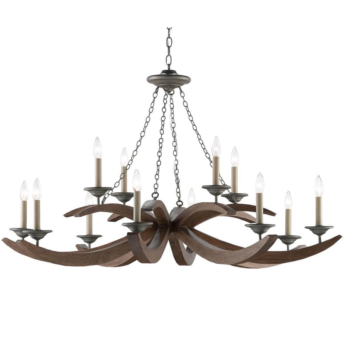 Gavin Burnt Wood Manor Chandelier - Belle Escape