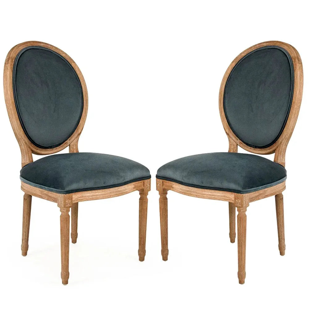 Teal French Medallion Dining Chair