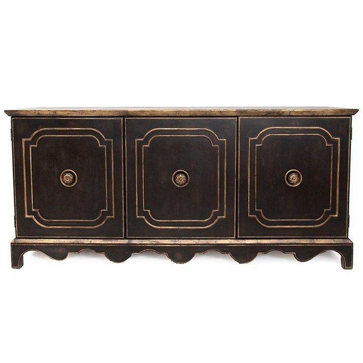 Gilded Black Scroll Apron Buffet - Belle Escape