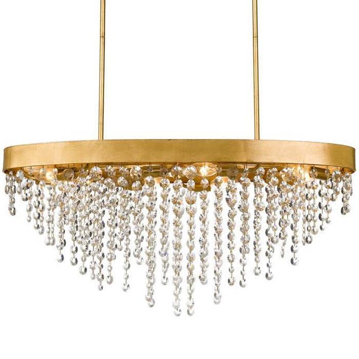 Gold Crystal Rainfall Chandelier - Belle Escape