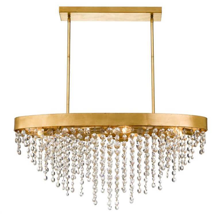 Gold Crystal Rainfall Chandelier - Belle Escape