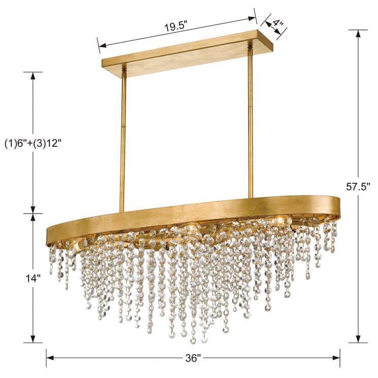 Gold Crystal Rainfall Chandelier - Belle Escape