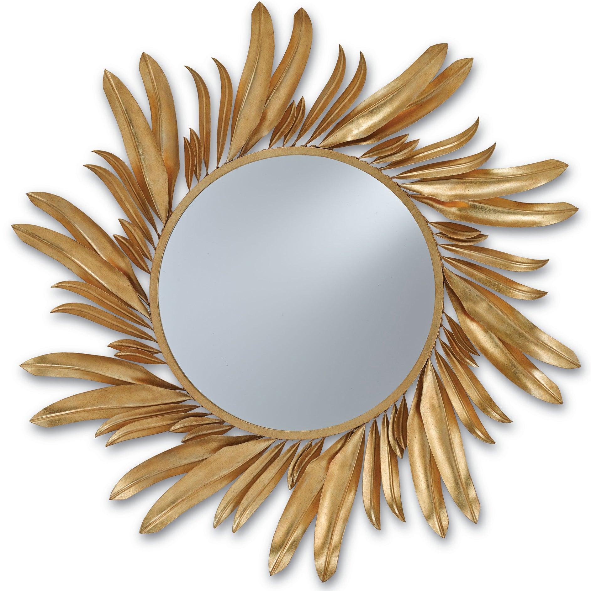 Gold Floral Wreath Glam Mirror - Belle Escape