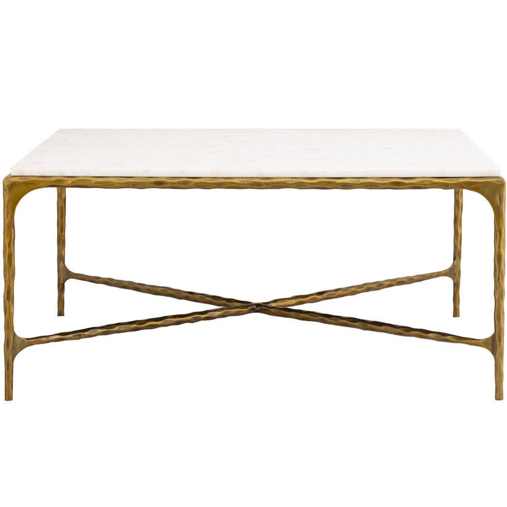 Gold Forged White Coffee Table - Belle Escape