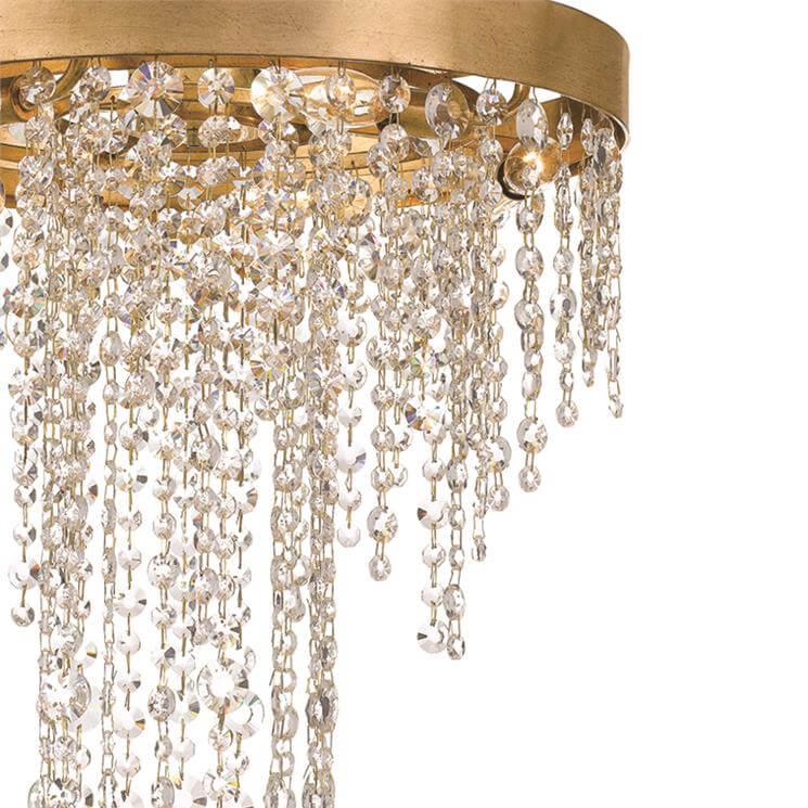 Gold Round Crystal Rainfall Chandelier - Belle Escape