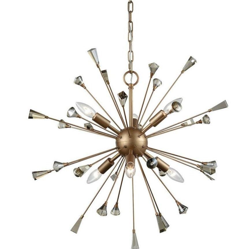 Gold Starburst Crystal Chandelier - Belle Escape