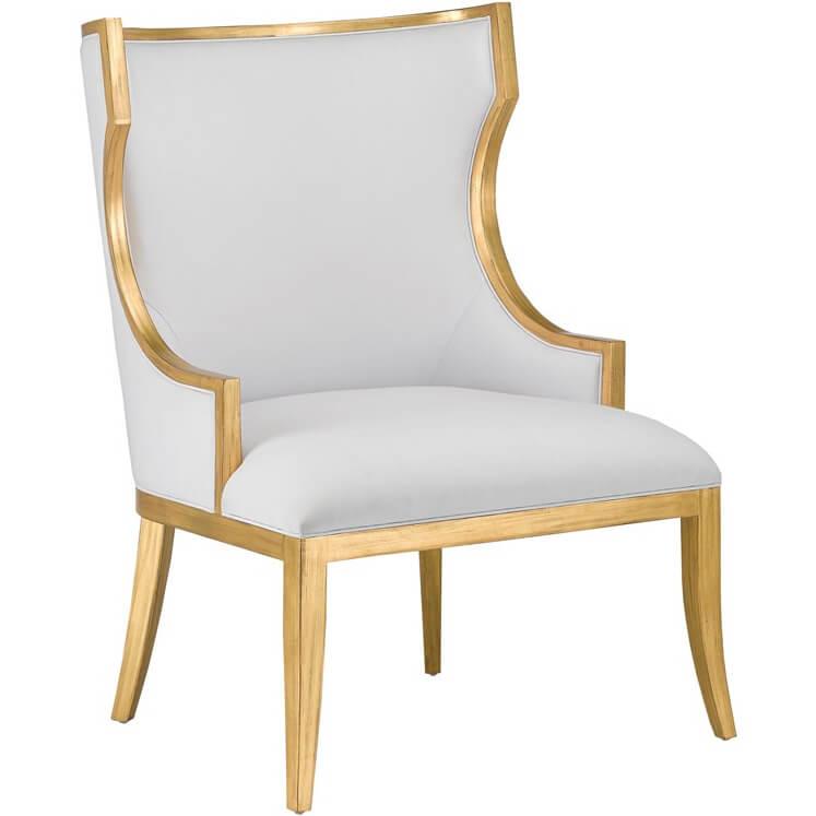 Gold Trimmed Muslin Chair - Belle Escape