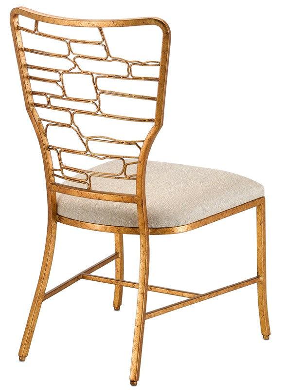 Geometric Back Gold Dining Chair