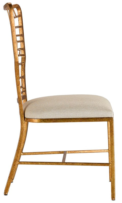 Geometric Back Gold Dining Chair