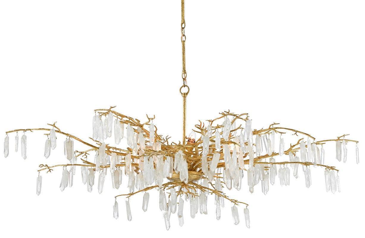 Golden Crystal Burst Rainforest Chandelier - Belle Escape