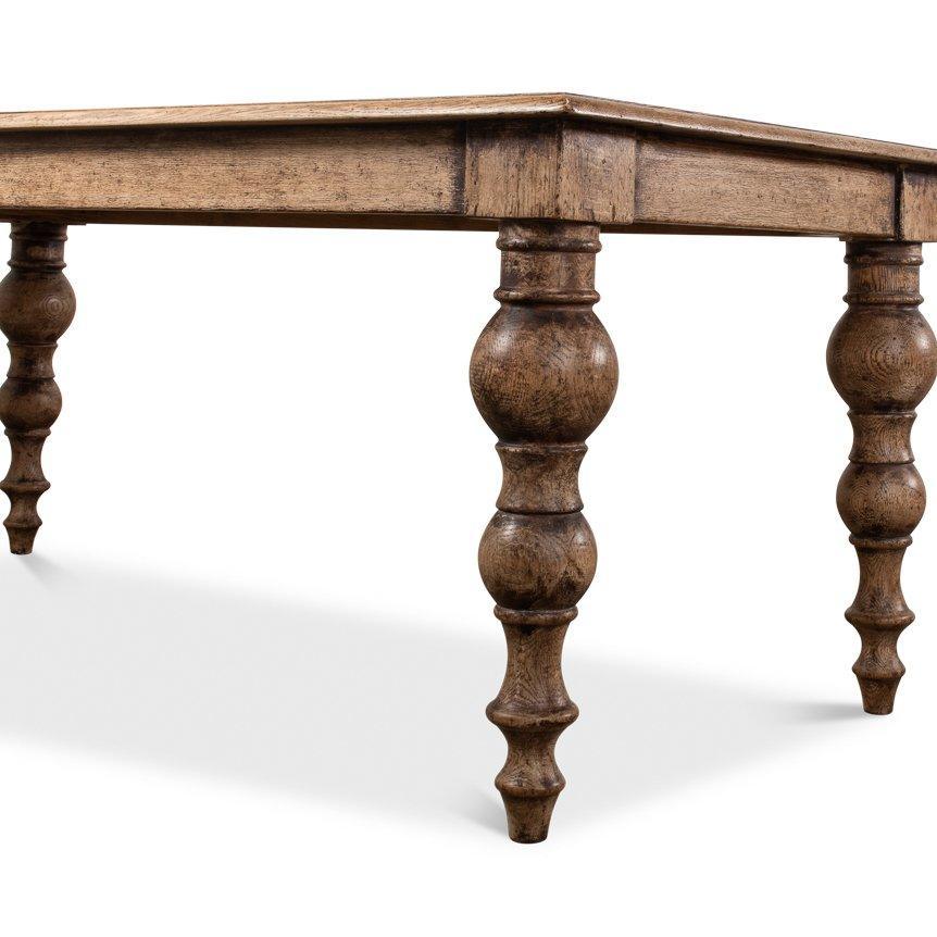 Golden Oak Spindle Leg Table - Belle Escape