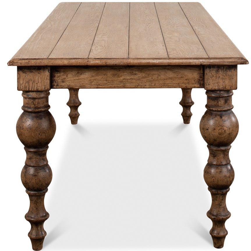 Golden Oak Spindle Leg Table - Belle Escape