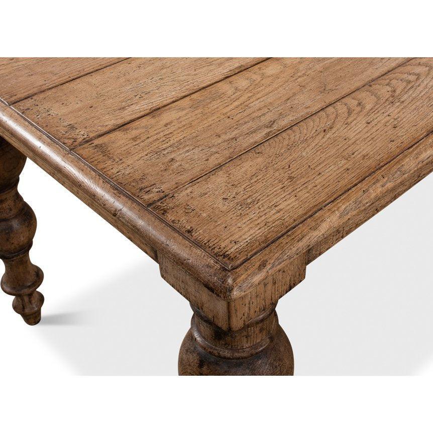 Golden Oak Spindle Leg Table - Belle Escape