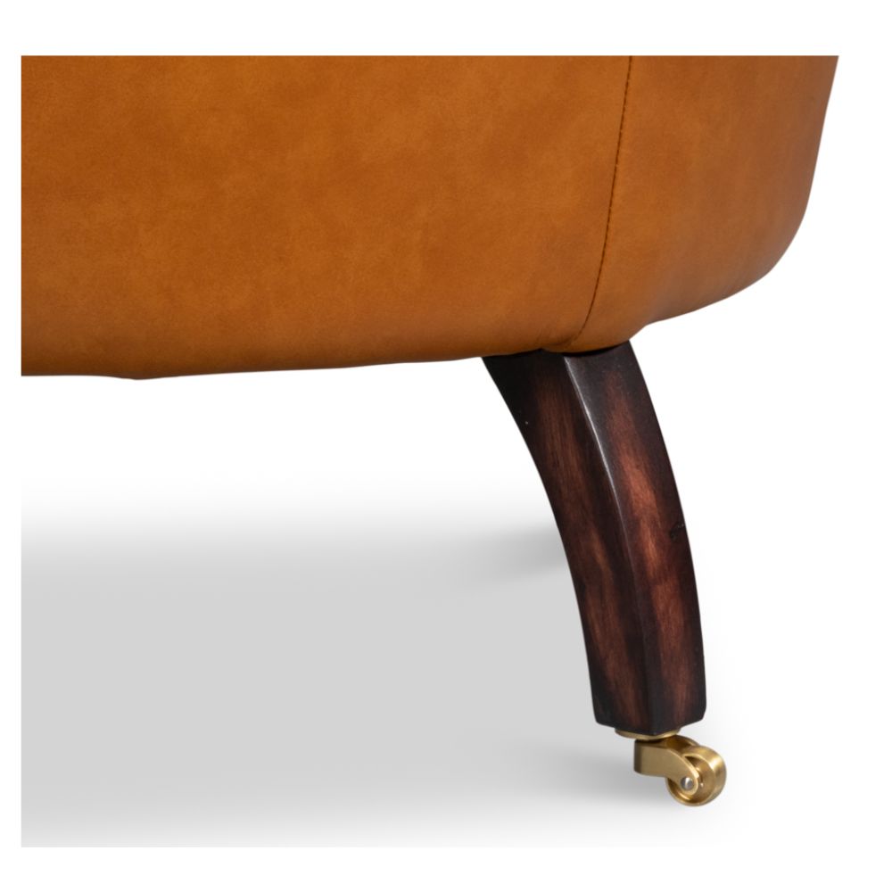 Golden Brown Chesterfield Barrel Leather Chair