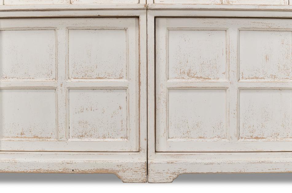 Grand Shabby Chic Glass Front Cabinet - Belle Escape