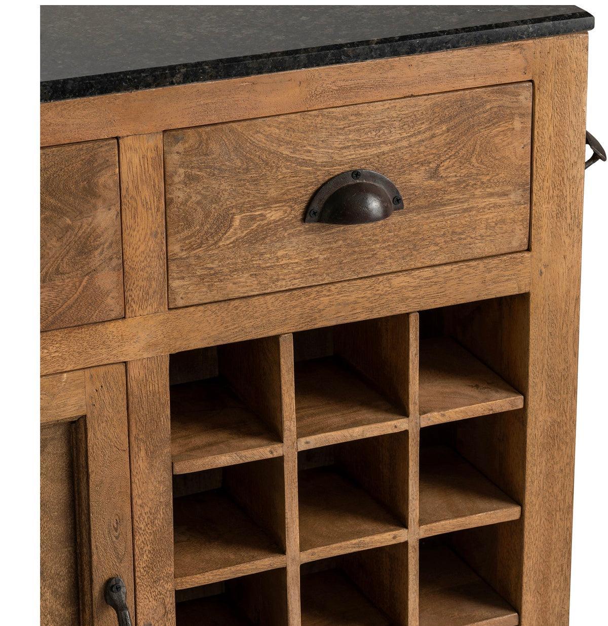 Granite Top Farmhouse Kitchen Island - Belle Escape