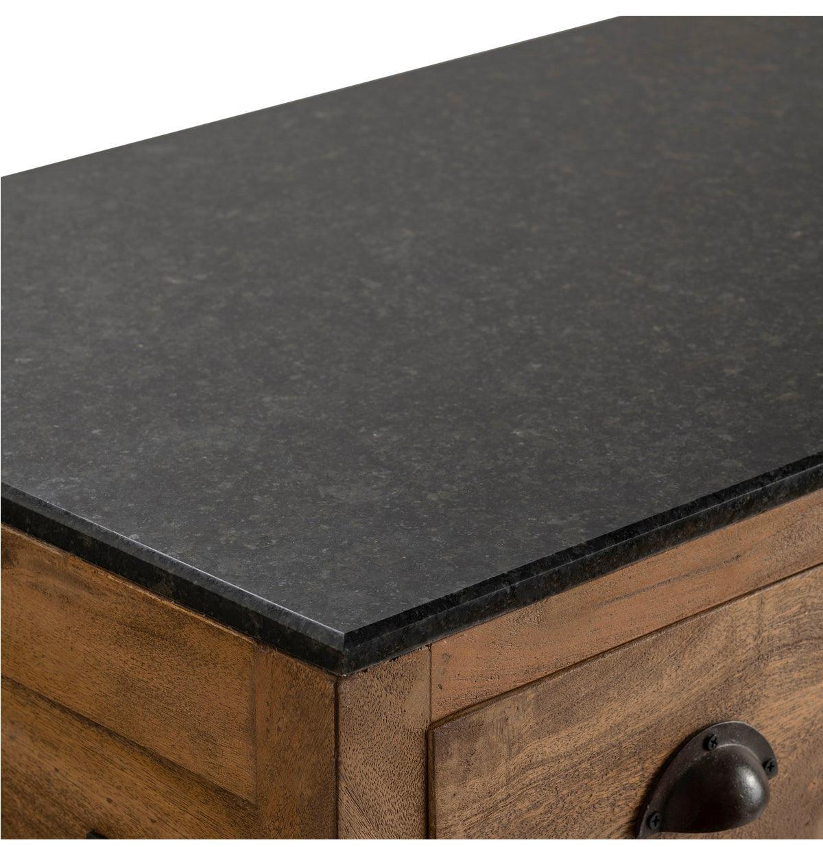 Granite Top Farmhouse Kitchen Island - Belle Escape