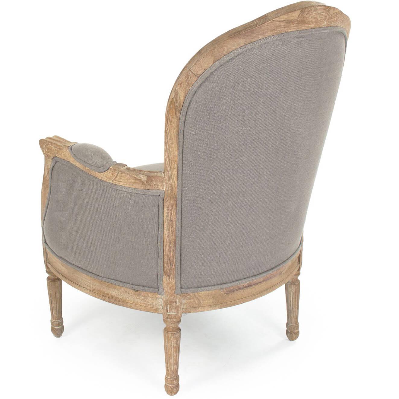Gray French Club Chair - Belle Escape