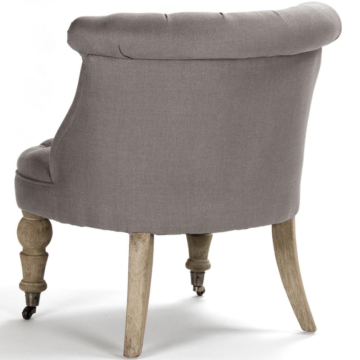 Gray Linen Vanity Chair - Belle Escape