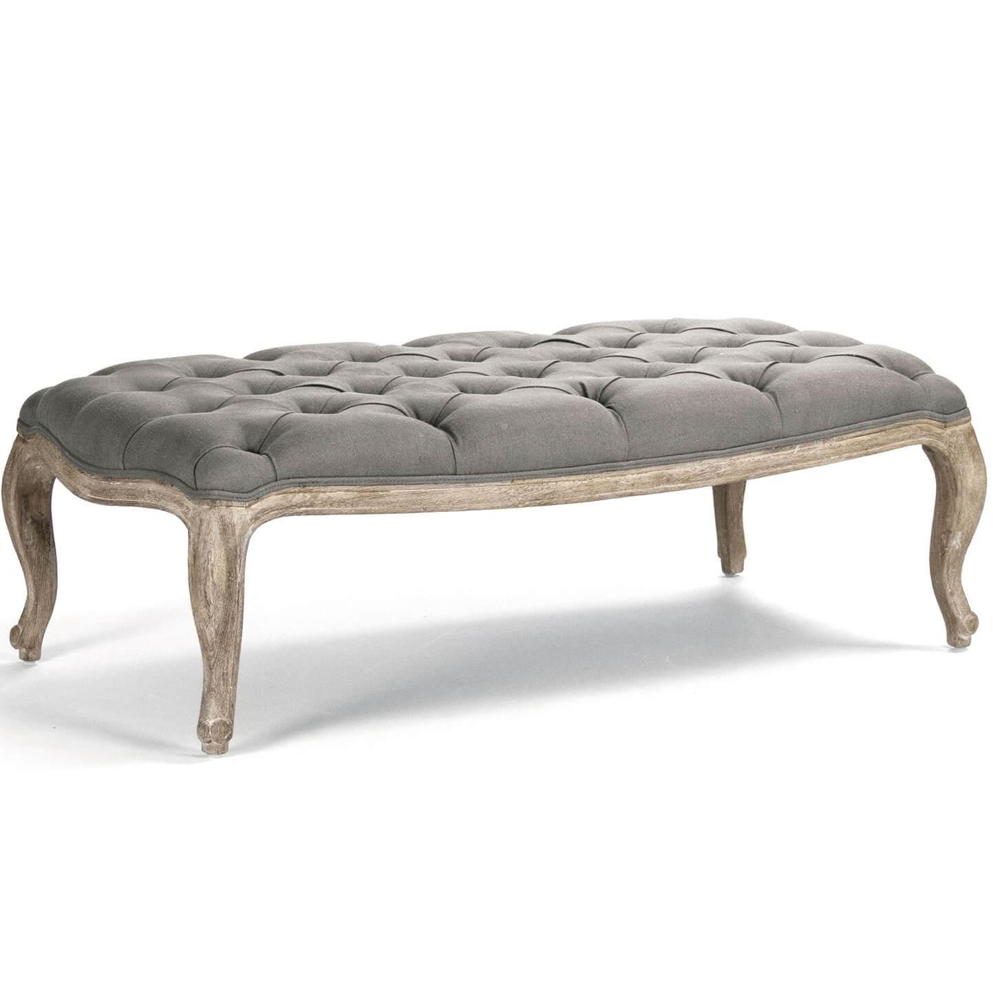 Gray Maison Tufted Ottoman - Belle Escape