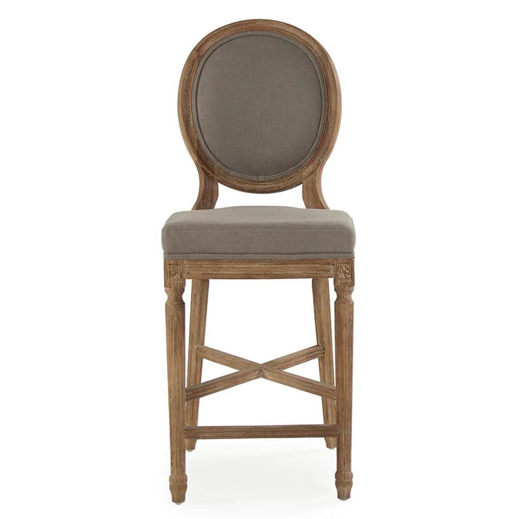 Gray Linen Medallion Counter Stool