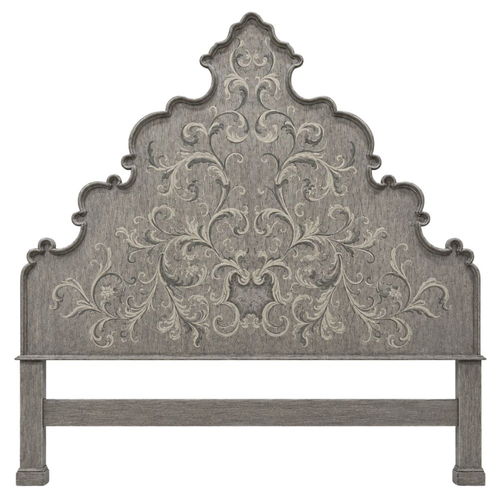 Regal Gray Brushed Scroll Venetian Bed