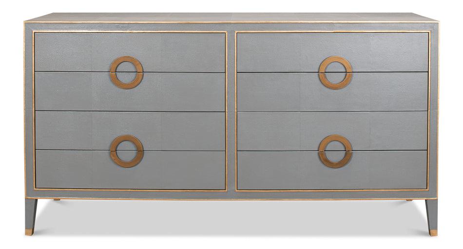 Grey Leather & Gold Glam Chest - Belle Escape
