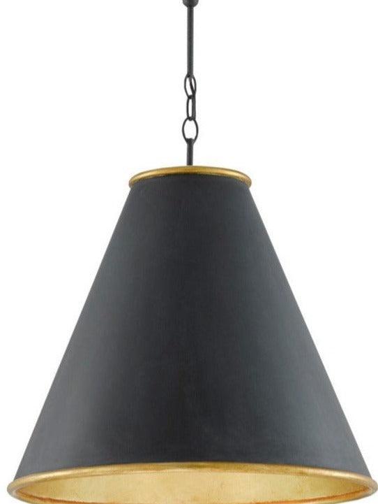 Industrial Black & Gold Iron Pendant - Belle Escape