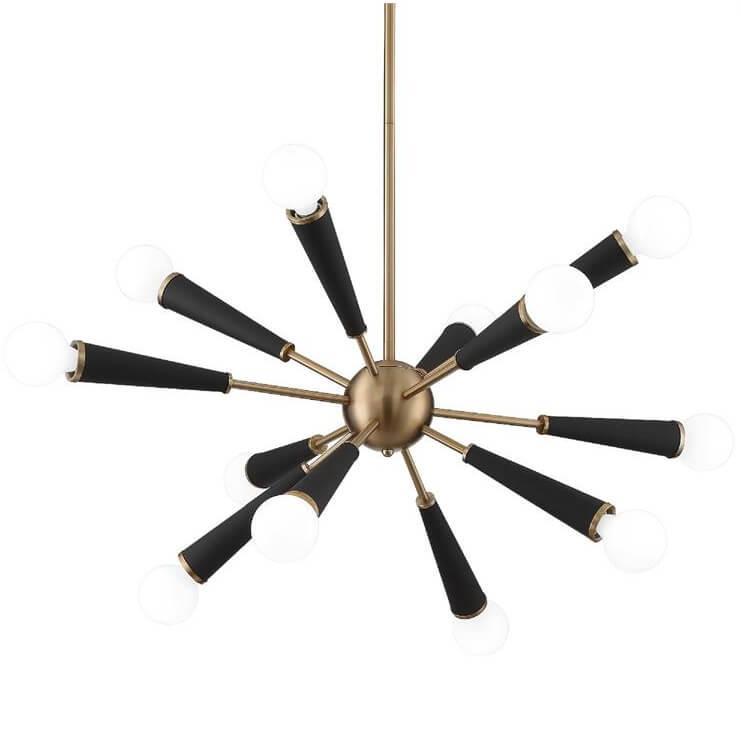 Industrial Zodiac Aged Brass Chandelier - Belle Escape