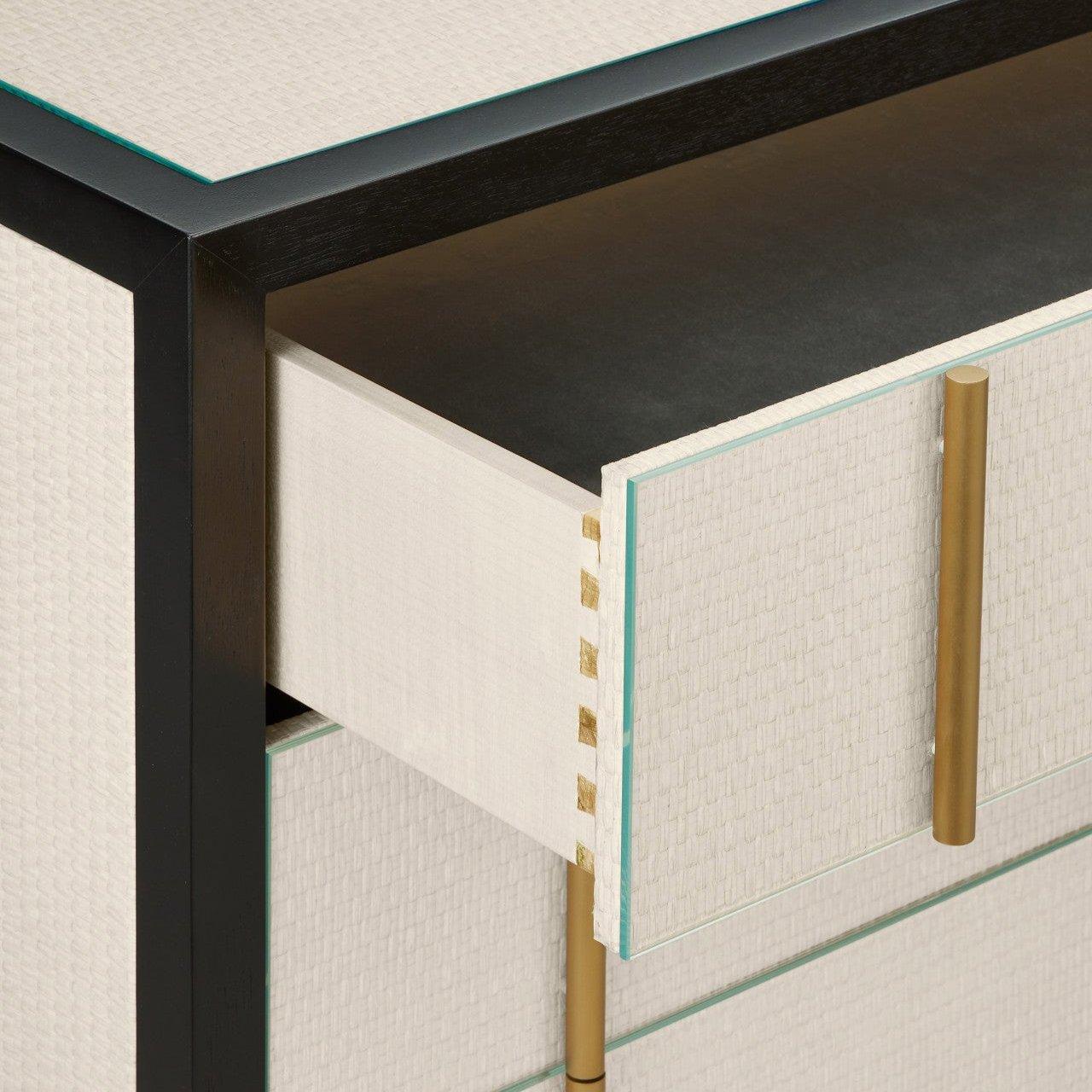 Woven Raffia 3-Drawer Nightstand
