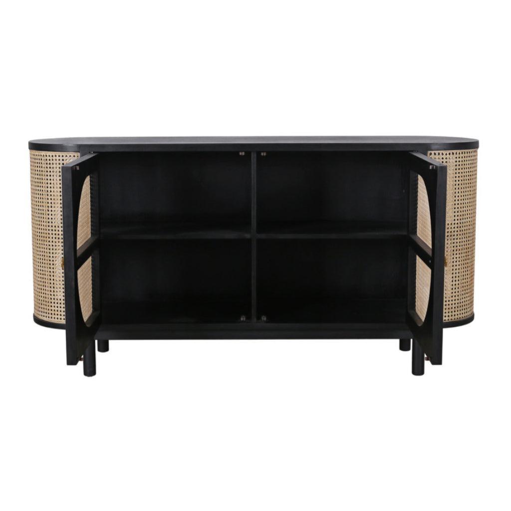 Joelle Oval Cane Door Sideboard - Belle Escape