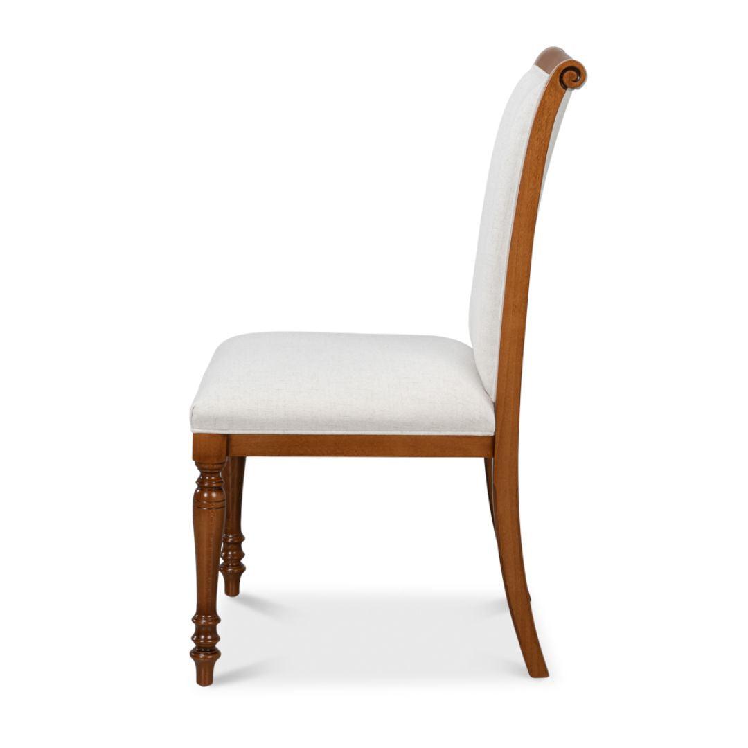 Old World Walnut Jupe Dining Chairs - Pair