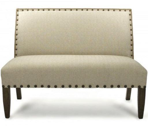 Jute Back Linen Contemporary Bench - Belle Escape