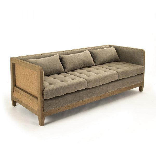 Jute French Country Deconstructed Sofa - Belle Escape