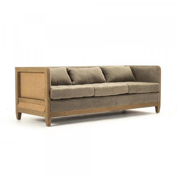 Jute French Country Deconstructed Sofa - Belle Escape